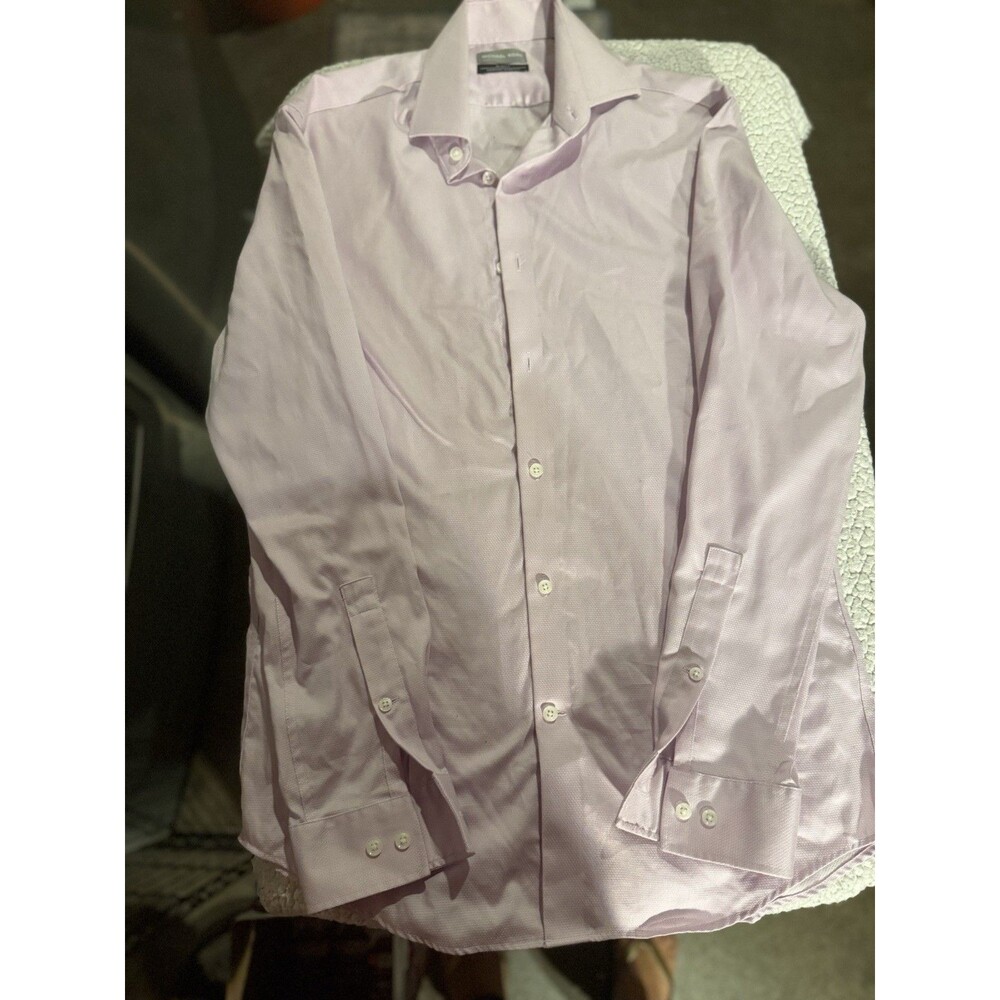 Michael Kors Men's Slim Fit Button Down Shirt, Pink - Size M